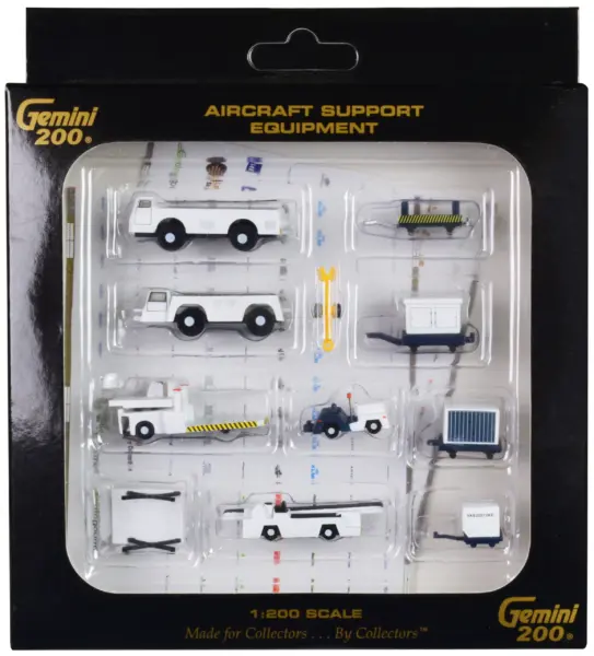 Airport Support Equipment Set of 10 pieces "Gemini 200" Series Diecast Models by GeminiJets #1