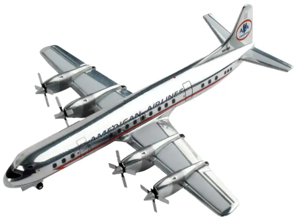 Lockheed L-188 Electra Commercial Aircraft "American Airlines" Silver with Red Stripes 1/400 Diecast Model Airplane by GeminiJets #3