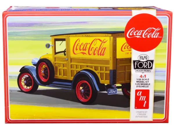 Skill 3 Model Kit 1929 Ford Woody/Pickup 4-in-1 Kit "Coca-Cola" 1/25 Scale Model Car by AMT #1