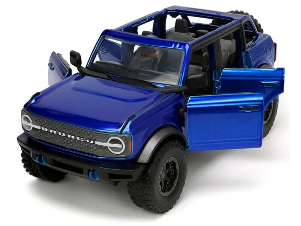 2021 Ford Bronco Open-Top Candy Blue Metallic with Extra Wheels "Just Trucks" Series 1/24 Diecast Model Car by Jada #2