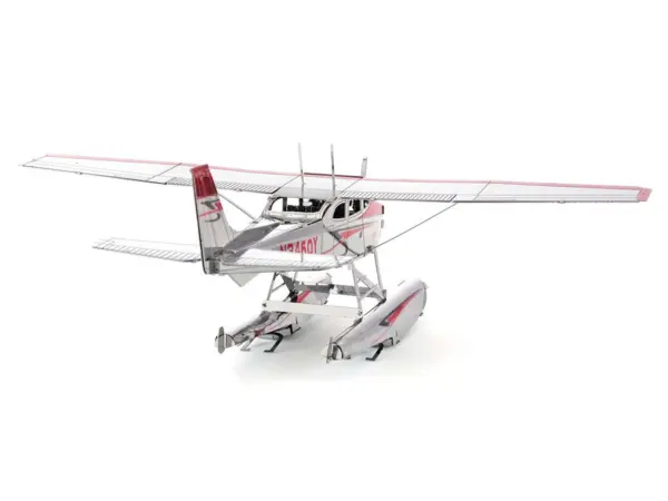 Model Kit Cessna 182 Floatplane White and Red (Moderate Difficulty) Steel Model by Metal Earth #2