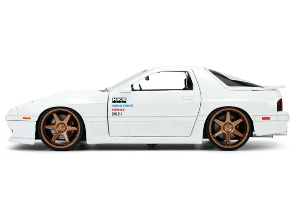 1985 Mazda RX-7 White "JDM Tuners" Series 1/24 Diecast Model Car by Jada #3