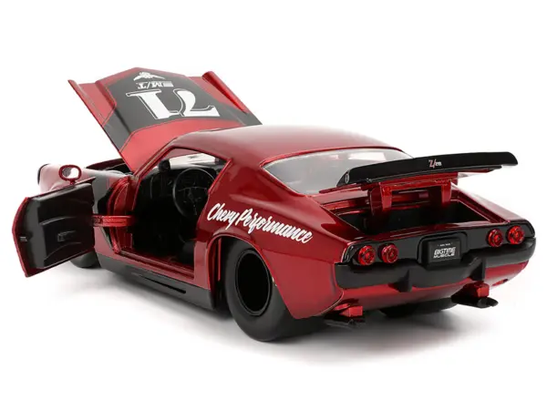 1971 Chevrolet Camaro #71 Red Metallic with Black Stripes "Bigtime Muscle" Series 1/24 Diecast Model Car by Jada #4
