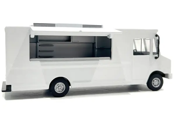 Food Truck Plain White with Graphics 1/64 Diecast Model by American Diorama #3