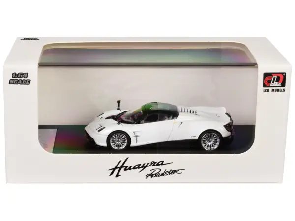 Pagani Huayra Roadster White Metallic with Black Top 1/64 Diecast Model Car by LCD Models #1