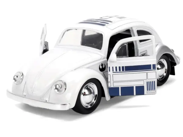 1959 Volkswagen Beetle "R2-D2" Livery White with Graphics "Star Wars" Franchise "Hollywood Rides" Series 1/32 Diecast Model Car by Jada #2