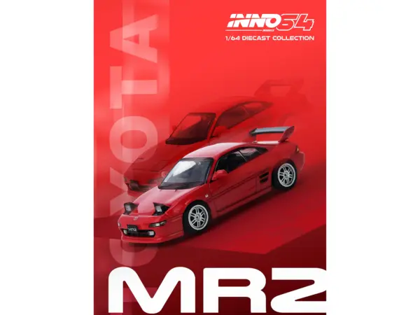 Toyota MR2 (SW20) RHD (Right Hand Drive) Red 1/64 Diecast Model Car by Inno Models #4