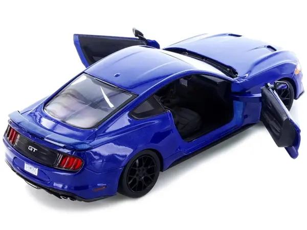2018 Ford Mustang GT 5.0 Blue with Black Wheels 1/24 Diecast Model Car by Motormax #2