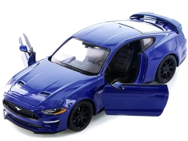 2018 Ford Mustang GT 5.0 Blue with Black Wheels 1/24 Diecast Model Car by Motormax #3