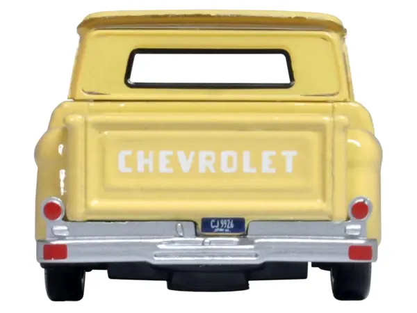 1965 Chevrolet C10 Stepside Pickup Truck Yellow 1/87 (HO) Scale Diecast Model Car by Oxford Diecast #4