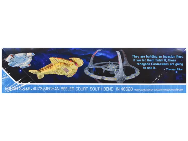 Skill 2 Model Kit Deep Space 9 Space Station with USS Defiant NX-74205 Space Ship and Cadassian Keldon-Class Cruiser "Star Trek: Deep Space Nine" (1993-1999) TV Series 1/3300 Scale Model by AMT #3