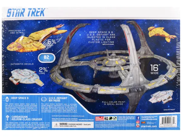 Skill 2 Model Kit Deep Space 9 Space Station with USS Defiant NX-74205 Space Ship and Cadassian Keldon-Class Cruiser "Star Trek: Deep Space Nine" (1993-1999) TV Series 1/3300 Scale Model by AMT #4