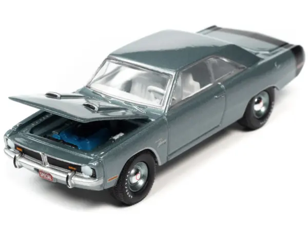 1971 Dodge Dart Swinger 340 Special Light Gunmetal Gray Metallic with Black Tail Stripe "Vintage Muscle" Limited Edition 1/64 Diecast Model Car by Auto World #2