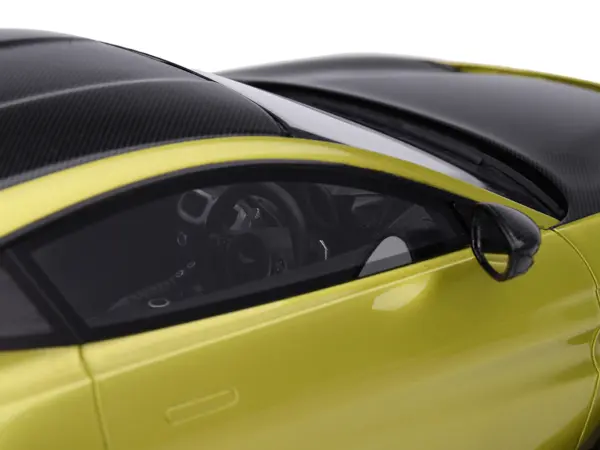 2022 Aston Martin V12 Vantage RHD (Right Hand Drive) Cosmopolitan Yellow with Black Hood and Top 1/18 Model Car by Top Speed #2