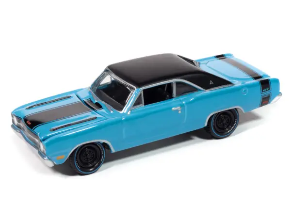 1969 Dodge Dart GTS 340 Blue with Black Top and Stripes "Goodyear Blue Streak" "Pop Culture" 2025 Release 1 1/64 Diecast Model Car by Johnny Lightning #2