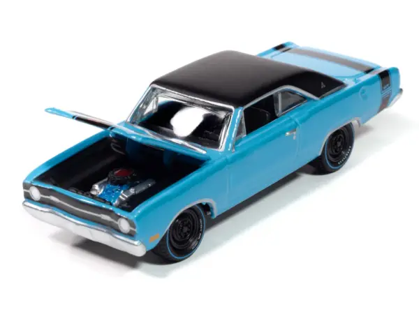 1969 Dodge Dart GTS 340 Blue with Black Top and Stripes "Goodyear Blue Streak" "Pop Culture" 2025 Release 1 1/64 Diecast Model Car by Johnny Lightning #3