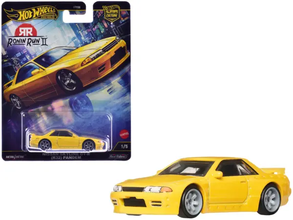 Nissan Skyline GT-R (R32) Pandem RHD (Right Hand Drive) Yellow "Ronin Run II" Series Diecast Model Car by Hot Wheels #1