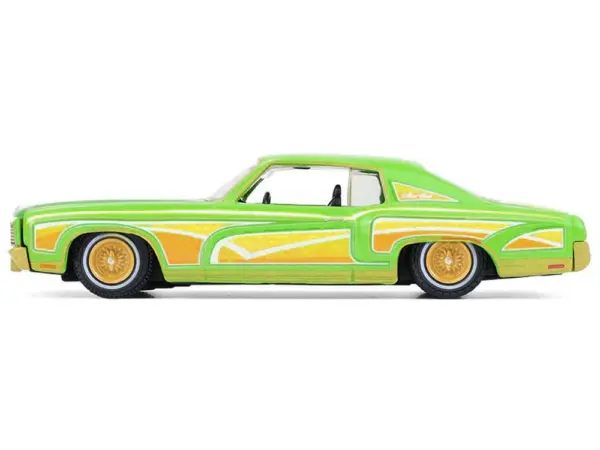 1970 Chevrolet Monte Carlo Lowrider "Michael Heralda Special Edition" Lime Green with Graphics "Hobby Exclusive" Series 1/64 Diecast Model Car by Greenlight #3