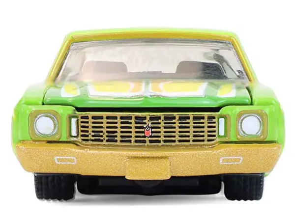 1970 Chevrolet Monte Carlo Lowrider "Michael Heralda Special Edition" Lime Green with Graphics "Hobby Exclusive" Series 1/64 Diecast Model Car by Greenlight #5