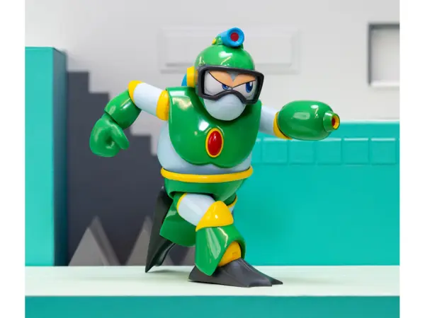 Bubble Man 5" Moveable Figure (Deluxe Version) with Accessories and Alternate Head and Hands "Mega Man" (1987) Video Game Model by Jada #2