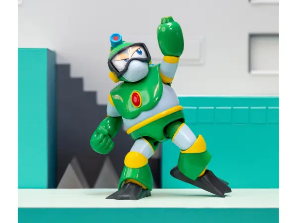 Bubble Man 5" Moveable Figure (Deluxe Version) with Accessories and Alternate Head and Hands "Mega Man" (1987) Video Game Model by Jada #4