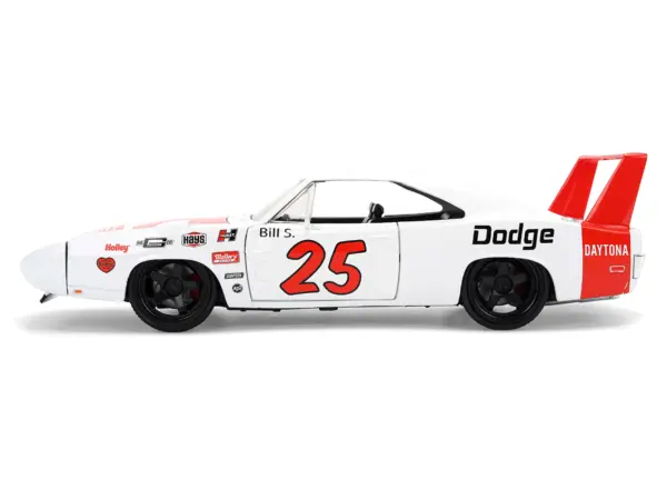 1969 Dodge Charger Daytona #25 White with Red Stripes "Bigtime Muscle" Series 1/24 Diecast Model Car by Jada #3