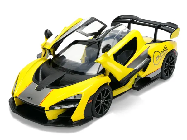 McLaren Senna "8-PAS Racing" Yellow Metallic with Black Top "Hyper-Spec" Series 1/24 Diecast Model Car by Jada #2
