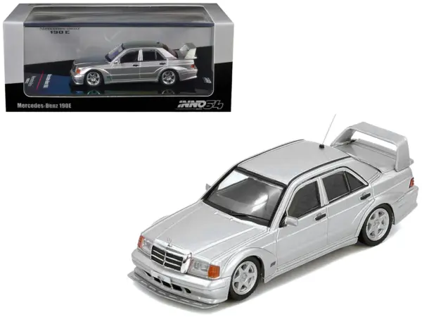 Mercedes-Benz 190E 2.5-16 Evolution II Silver Metallic 1/64 Diecast Model Car by Inno Models #1