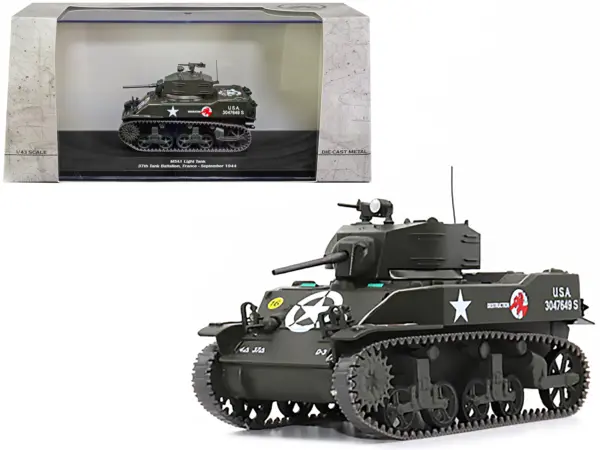 M5A1 Light Tank #16 "Destruction" "U.S.A. 37th Tank Battalion France September 1944" 1/43 Diecast Model by AFVs of WWII #1