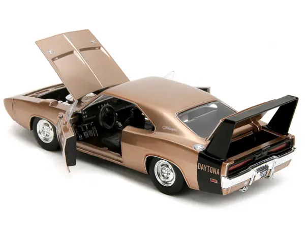 1969 Dodge Charger Daytona Bronze Metallic with Black Tail Stripe "Bigtime Muscle" Series 1/24 Diecast Model Car by Jada #4