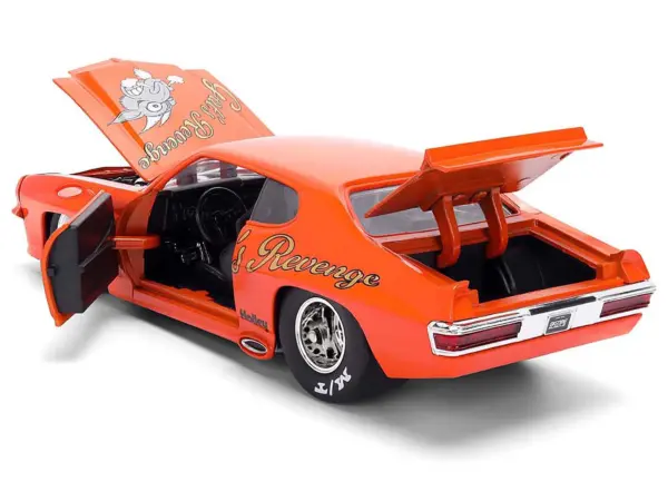 1971 Pontiac GTO "Goat's Revenge" Orange with Graphics "Bigtime Muscle" Series 1/24 Diecast Model Car by Jada #4