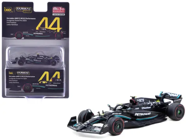 Mercedes-AMG F1 W14 E Performance #44 Lewis Hamilton Pole Position Formula One F1 "Hungarian GP" (2023) "Global64" Series 1/64 Diecast Model Car by Tarmac Works #1