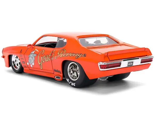 1971 Pontiac GTO "Goat's Revenge" Orange with Graphics "Bigtime Muscle" Series 1/24 Diecast Model Car by Jada #5