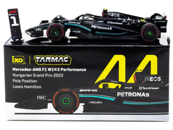 Mercedes-AMG F1 W14 E Performance #44 Lewis Hamilton Pole Position Formula One F1 "Hungarian GP" (2023) "Global64" Series 1/64 Diecast Model Car by Tarmac Works #3