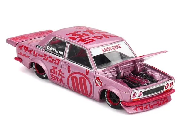 Datsun 510 Pro Street #00 "Buta V1" Pink Metallic with Red Graphics (Designed by Jun Imai) "Kaido House" Special 1/64 Diecast Model Car by Mini GT #2