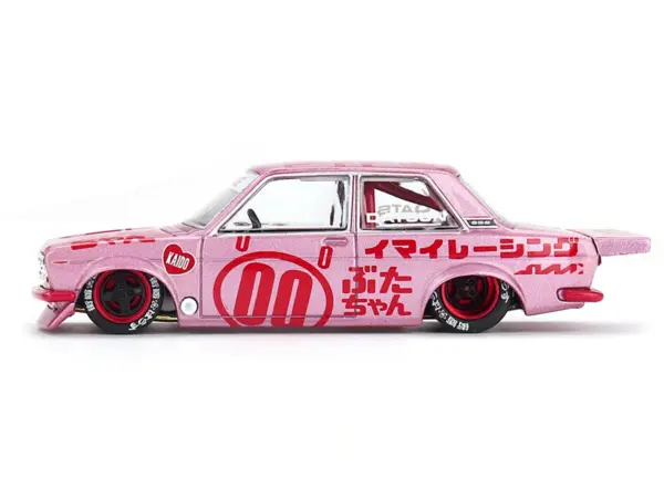Datsun 510 Pro Street #00 "Buta V1" Pink Metallic with Red Graphics (Designed by Jun Imai) "Kaido House" Special 1/64 Diecast Model Car by Mini GT #3