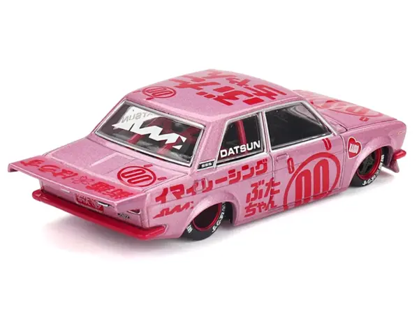 Datsun 510 Pro Street #00 "Buta V1" Pink Metallic with Red Graphics (Designed by Jun Imai) "Kaido House" Special 1/64 Diecast Model Car by Mini GT #4