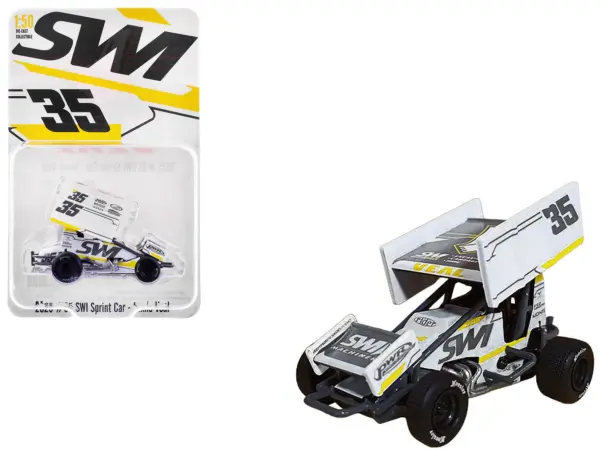 Winged Sprint Car #35 Jamie Veal "SWI Earthworks" White (2025) 1/50 Diecast Model Car by ACME #1