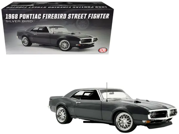 1968 Pontiac Firebird Street Fighter "Silver Bird" Gun Metal Gray Metallic Limited Edition to 400 pieces Worldwide 1/18 Diecast Model Car by ACME #1