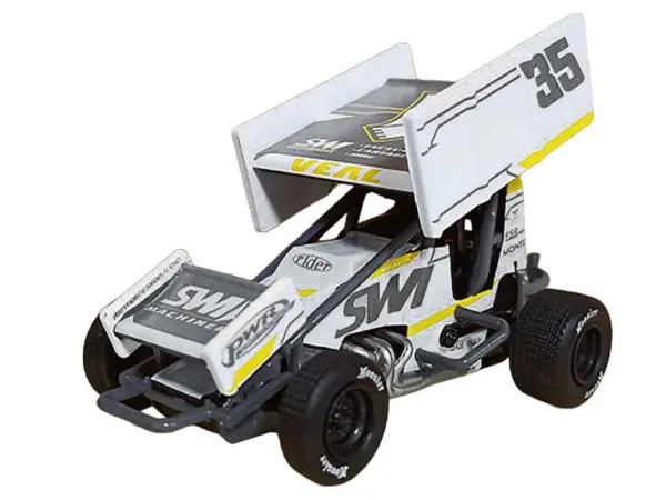Winged Sprint Car #35 Jamie Veal "SWI Earthworks" White (2025) 1/50 Diecast Model Car by ACME #2