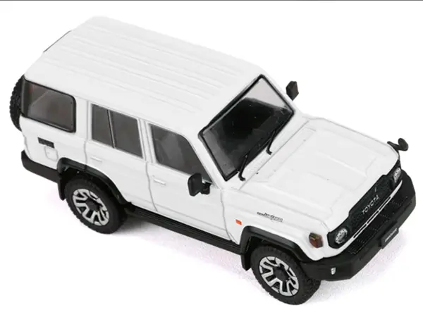 Toyota Land Cruiser (J76) RHD (Right Hand Drive) White 1/64 Diecast Model Car by GCD #3