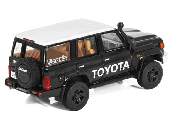 Toyota Land Cruiser (J76) Black with Silver Metallic Top 1/64 Diecast Model Car by GCD #3