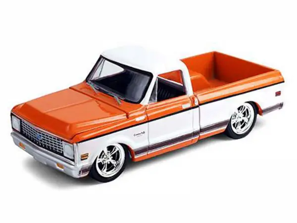 1972 Chevrolet C-10 Short Bed Pickup Truck Orange and White "Mijo Exclusives" Series 1/64 Diecast Model Car by Greenlight #2