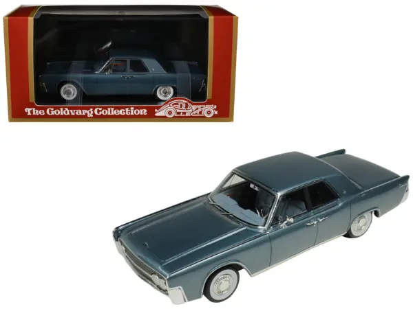 1962 Lincoln Continental Oxford Gray Metallic with Blue Interior Limited Edition to 200 pieces Worldwide 1/43 Model Car by Goldvarg Collection #1