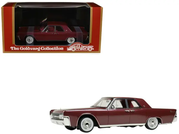 1962 Lincoln Continental Royal Red Metallic with Red Interior Limited Edition to 200 pieces Worldwide 1/43 Model Car by Goldvarg Collection #1