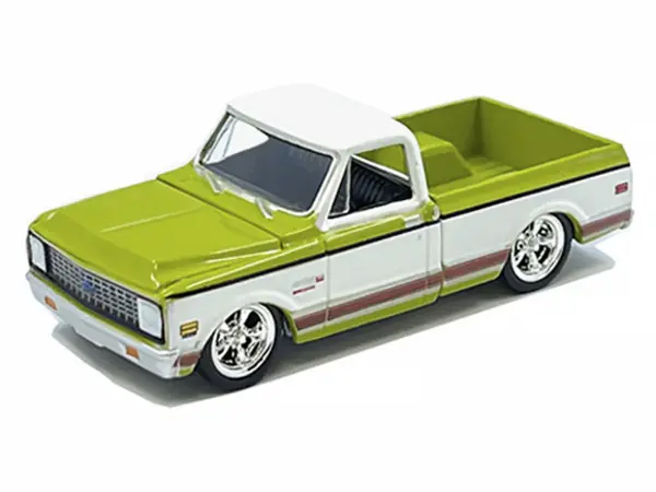 1972 Chevrolet C-10 Short Bed Pickup Truck Mustard Yellow and White "Mijo Exclusives" Series 1/64 Diecast Model Car by Greenlight #2
