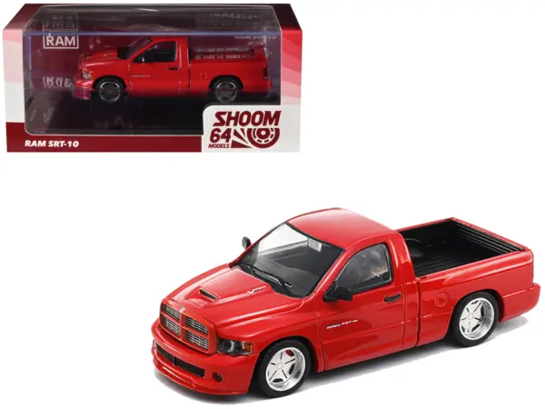 2003 Dodge Ram SRT-10 Pickup Truck Red 1/64 Diecast Model Car by Shoom64 Models #1