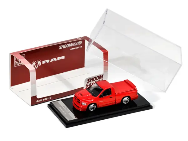 2003 Dodge Ram SRT-10 Pickup Truck Red 1/64 Diecast Model Car by Shoom64 Models #3