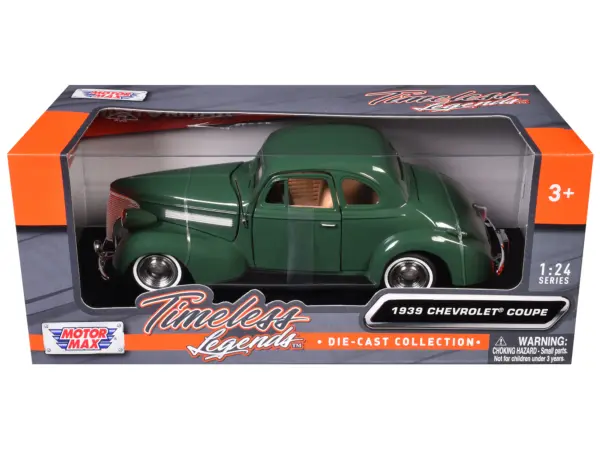 1939 Chevrolet Coupe Green 1/24 Diecast Model Car by Motormax #3