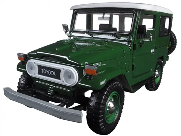 Toyota FJ40 Dark Green with White Top 1/24 Diecast Model Car by Motormax #2